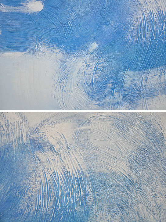 Acrylic Painting Large Wall Art,Vertical Palette Knife Contemporary Art,Wall Art Painting,Sky Blue,White.etc